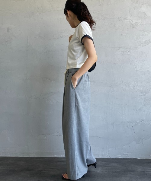 tシャツ 「FRED PERRY/フレッドペリー」 クロップド丈 ショートスリーブリンガーTシャツ レディースの画像