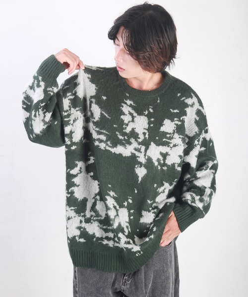 「WESTSEA」 長袖ニット L チャコール メンズ_画像2