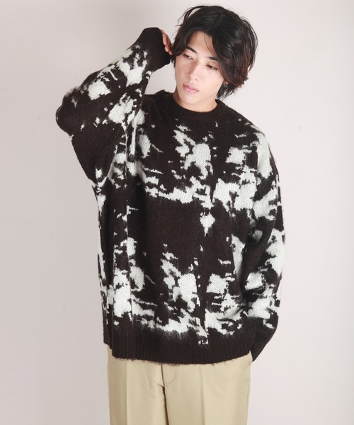 「WESTSEA」 長袖ニット L チャコール メンズ_画像6
