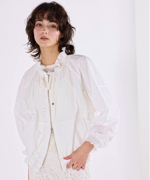 Marilyn Moon（マリリンムーン） ブルゾン アウター pleats sheer
