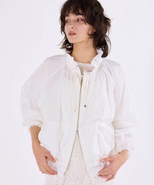Marilyn Moon（マリリンムーン） ブルゾン アウター pleats sheer