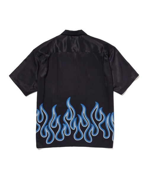 BEAMS（ビームス） シャツ ファイヤーパターン オープンカラーシャツ