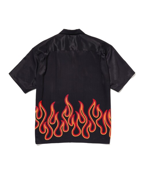 BEAMS（ビームス） シャツ ファイヤーパターン オープンカラーシャツ