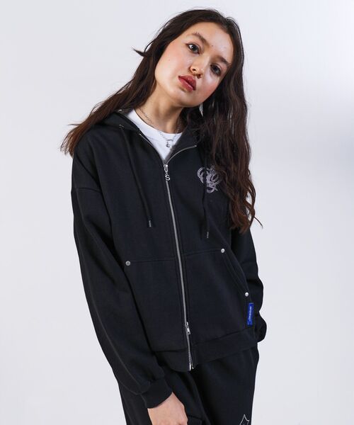 「SEQUENZ」 ジップアップパーカー MEDIUM ダークネイビー メンズ_画像8