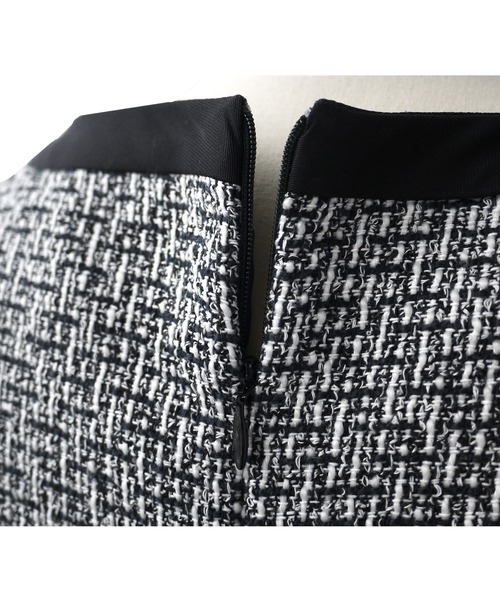 「RUIRUE BOUTIQUE」 7分袖ワンピース L ネイビー レディース_画像9