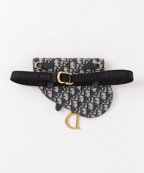 「Christian Dior」 オブリーク サドル ウエストポーチ ショルダーバッグ - ブラック レディースの画像
