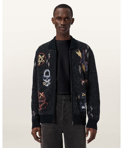 ALLSAINTS（オールセインツ） カーディガン MELLER ZIP UP JACQUARD