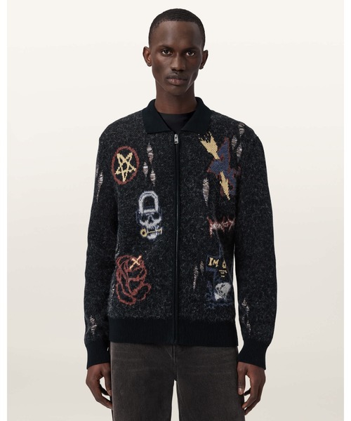 ALLSAINTS（オールセインツ） カーディガン MELLER ZIP UP JACQUARD