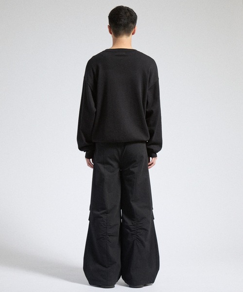 新品タグ付きBEEKMANビークマンダブルニーバギースウェットパンツブラックL黒 Parts Lab. パンツ 「Parts Lab.」Herringbone Tuck Volume Pants