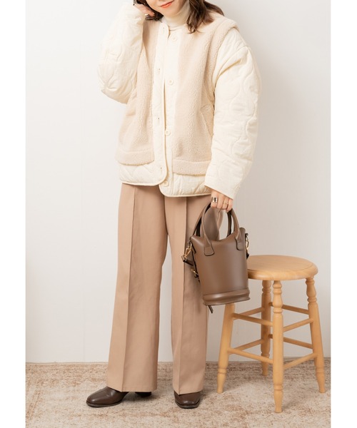 「Amourire」 ノーカラージャケット フリー アイボリー レディース_画像9