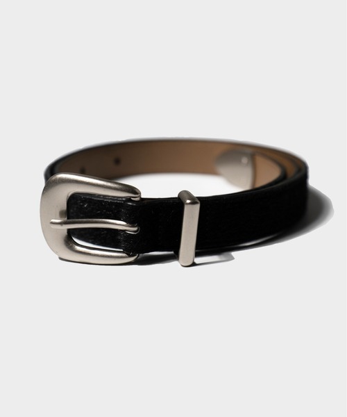 本革＆ハラコ ウエスタン系飾りベルト　ウエストベルト Camphor wood ベルト VEGAN HARAKO WESTERN BELT / ヴィーガンハラコ