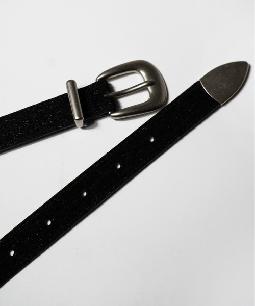 本革＆ハラコ ウエスタン系飾りベルト　ウエストベルト Camphor wood ベルト VEGAN HARAKO WESTERN BELT / ヴィーガンハラコ