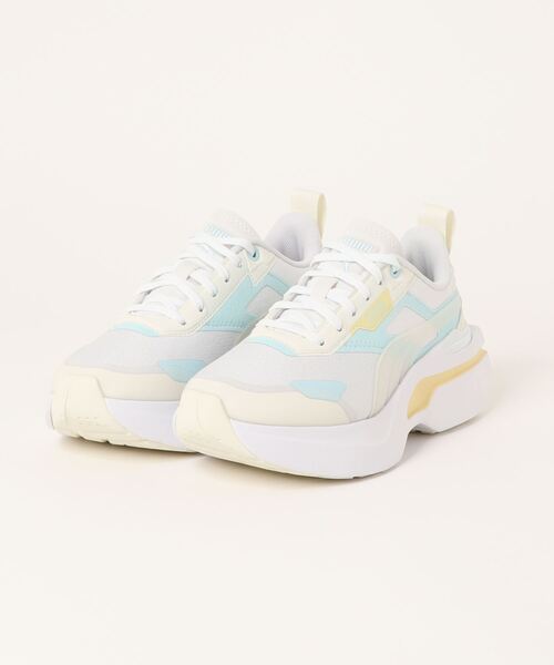 「PUMA」 ローカットスニーカー 25.5cm ホワイト×ブルー レディース_画像4