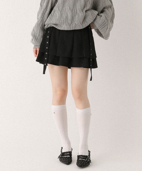 Heather（ヘザー） スカート アイレットプリーツミニスカート 656649