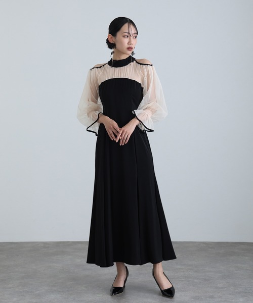 「atlo」 長袖ワンピース M ブラック レディースの画像