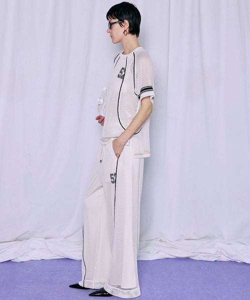 ポポ's　MAISON SPECIAL メタリックメッシュ SALE】Logo Tape Mesh Tote Bag