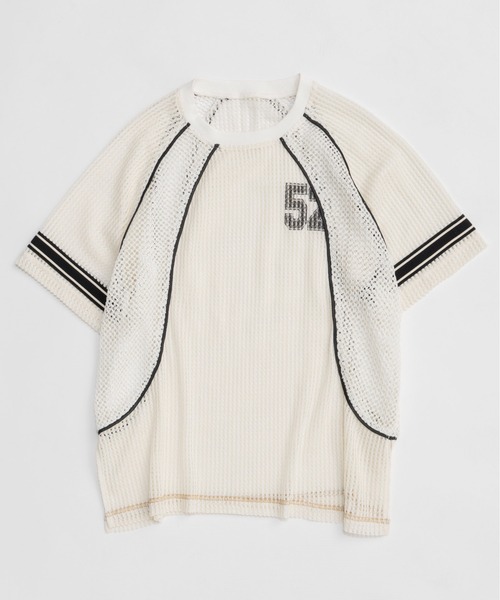【美品】  Maison Special / メゾンスペシャル | 2022SS | ホール メッシュ ビック Tシャツ | F | WHT | レディース MAISON SPECIAL（メゾンスペシャル）の「ホールメッシュビックTシャツ
