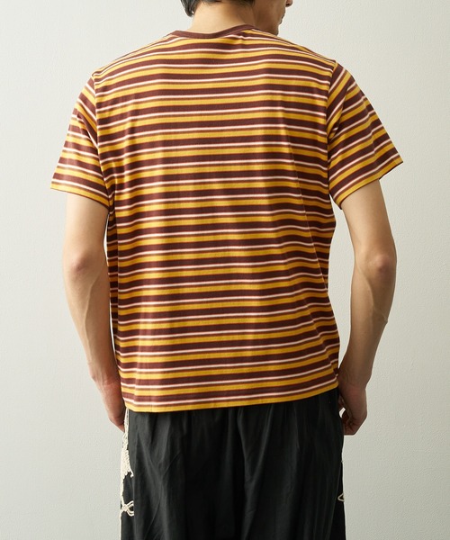 KHOKI（コッキ） tシャツ 「KHOKI/コッキ」Hand-Embroidered Stripe T
