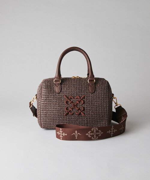 ラシット ボストンバッグ 2way トラベルバッグ 美品　ブラウン russet（ラシット） ボストンバッグ ナイロンラフィアミニボストン