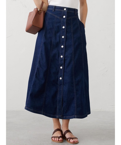 デニムスカート BANANA REPUBLIC FACTORY STORE　　デニム シーム ミディスカート