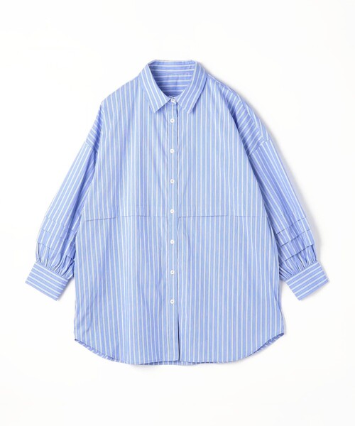 Y‘s yohojiyamamoto　ストライプシャツブラウス　チュニック ブラウス シャツ タック入りストライプチュニックシャツ レディース