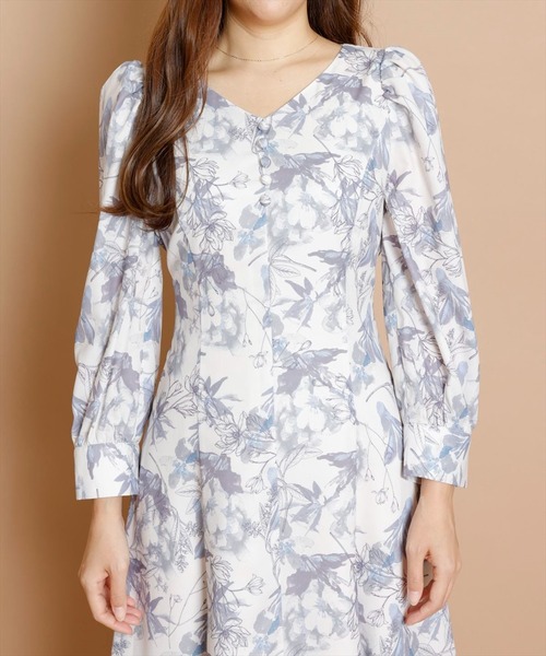 「SWINGLE」 長袖ワンピース MEDIUM レッド系その他 レディース_画像4