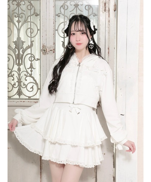 ARGトップス＆HOLDENボトムスM〜L美品上下セット＋おNEWビーニー付 NOEMIE（ノエミー） パーカー メニーリボンスピンドルパーカー