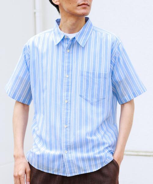URBAN RESEARCH Sonny Label シャツ 半袖 インドコットンストライプ