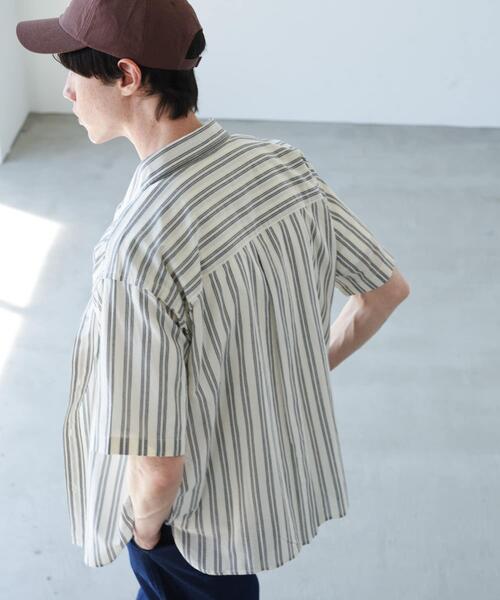 URBAN RESEARCH Sonny Label シャツ 半袖 インドコットンストライプ