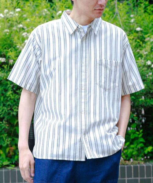 URBAN RESEARCH Sonny Label シャツ 半袖 インドコットンストライプ