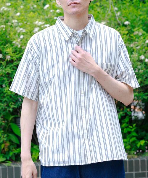 URBAN RESEARCH Sonny Label シャツ 半袖 インドコットンストライプ