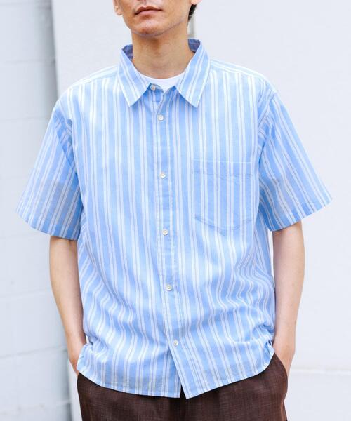 URBAN RESEARCH Sonny Label シャツ 半袖 インドコットンストライプ