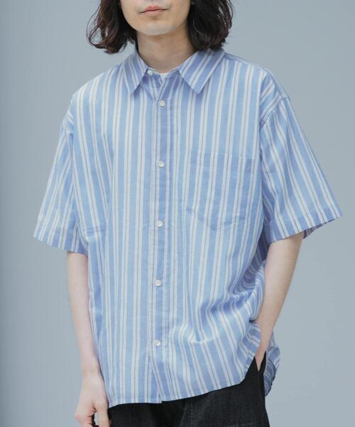 URBAN RESEARCH Sonny Label シャツ 半袖 インドコットンストライプ