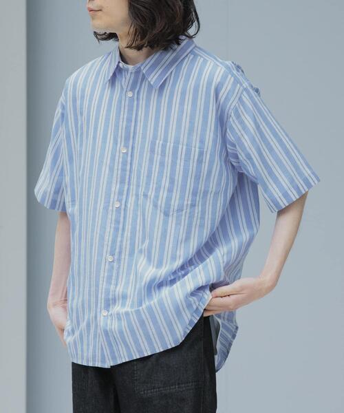 URBAN RESEARCH Sonny Label シャツ 半袖 インドコットンストライプ
