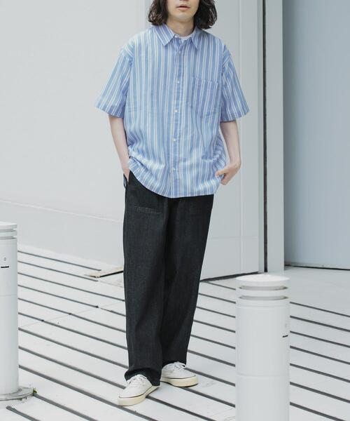 URBAN RESEARCH Sonny Label シャツ 半袖 インドコットンストライプ