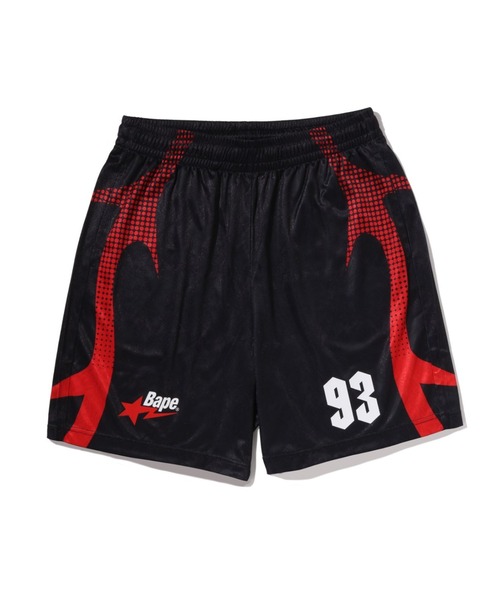 パンツ APE FLAME MONOGRAM JACQUARD RELAXED FIT FOOTBALL SHORTS メンズの画像