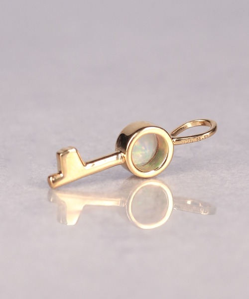 チャーム K18vermeil 天然石 キー チャーム レディースの画像