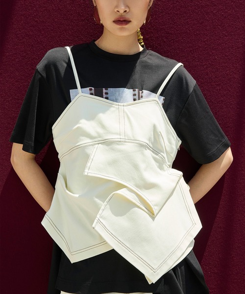 OMMO（オーエムエムオー） キャミソール ASYMME FOLD DESIGN BUSTIER