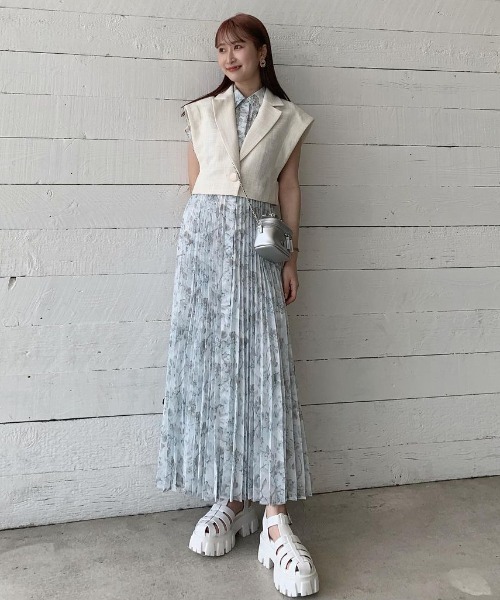 「rienda」 ノースリーブワンピース MEDIUM ベージュ系その他 レディース_画像5