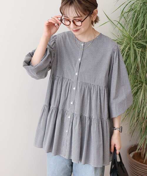 「AMERICAN HOLIC」 長袖ブラウス L オフホワイト レディース_画像2