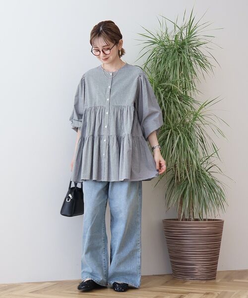 「AMERICAN HOLIC」 長袖ブラウス L オフホワイト レディース_画像6