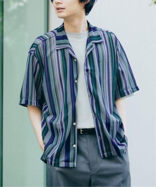 「JOURNAL STANDARD」 半袖シャツ MEDIUM ブラウン メンズ_画像2