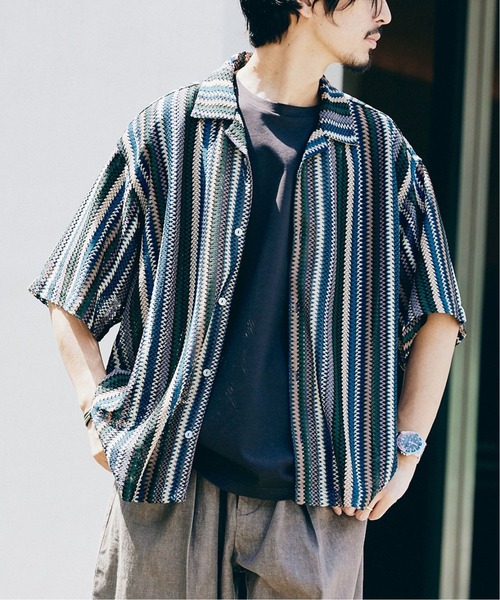 「JOURNAL STANDARD」 半袖シャツ MEDIUM ブラウン メンズ_画像3