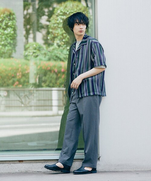 「JOURNAL STANDARD」 半袖シャツ MEDIUM ブラウン メンズ_画像6