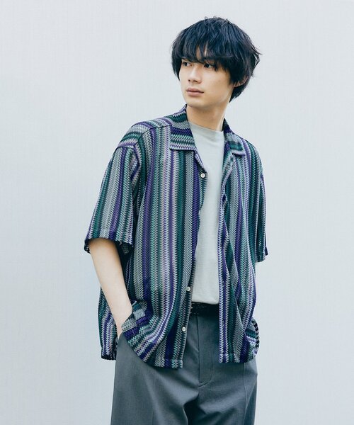 「JOURNAL STANDARD」 半袖シャツ MEDIUM ブラウン メンズ_画像8