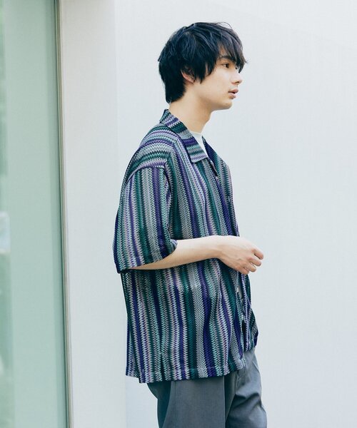 「JOURNAL STANDARD」 半袖シャツ MEDIUM ブラウン メンズ_画像9