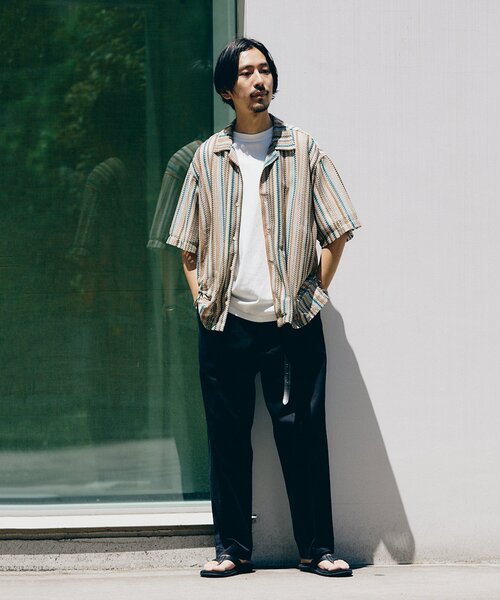 「JOURNAL STANDARD」 半袖シャツ MEDIUM ブラウン メンズ_画像10