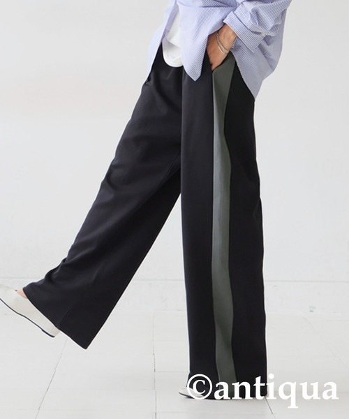 「antiqua」 スウェットパンツ P ブラック レディース_画像3