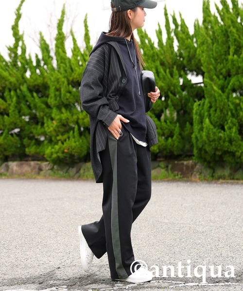 「antiqua」 スウェットパンツ P ブラック レディース_画像7