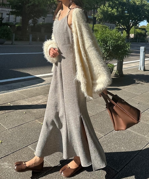 「LAUIR」 キャミソールワンピース LARGE ライトブラウン レディース_画像8